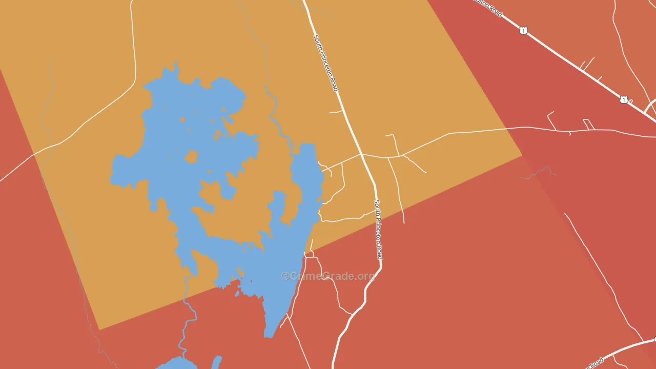 South Princeton, ME Map of Robbery Rates