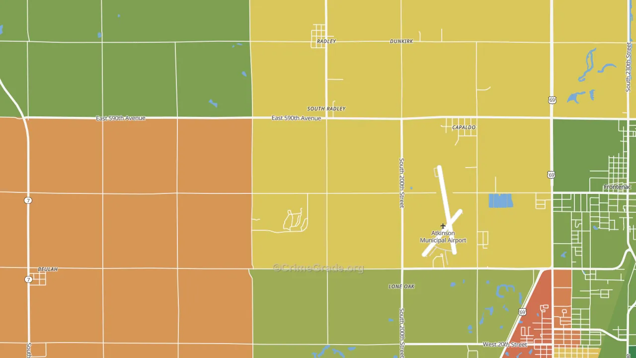 South Radley, KS Map of Robbery Rates