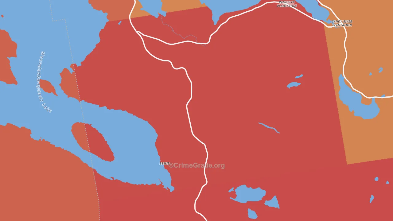 South Rangeley, ME Map of Robbery Rates