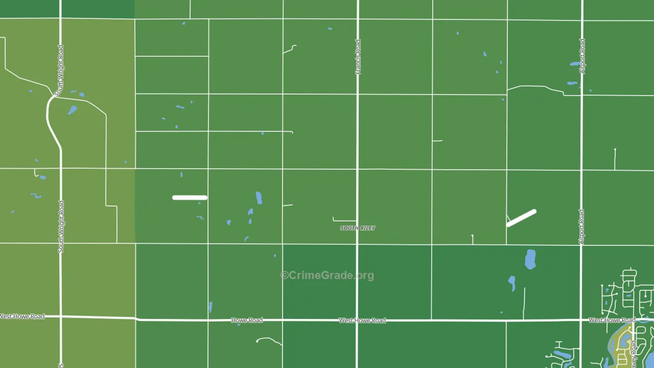 South Riley, MI Map of Robbery Rates