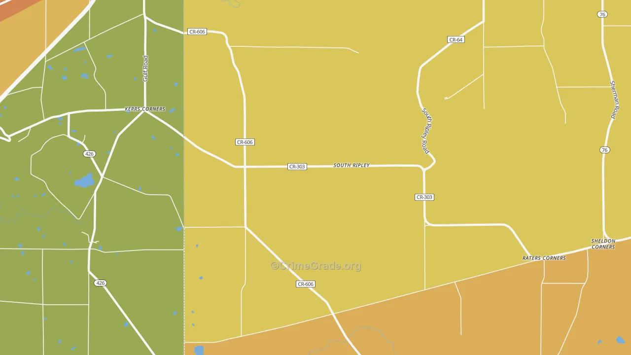 South Ripley, NY Map of Robbery Rates