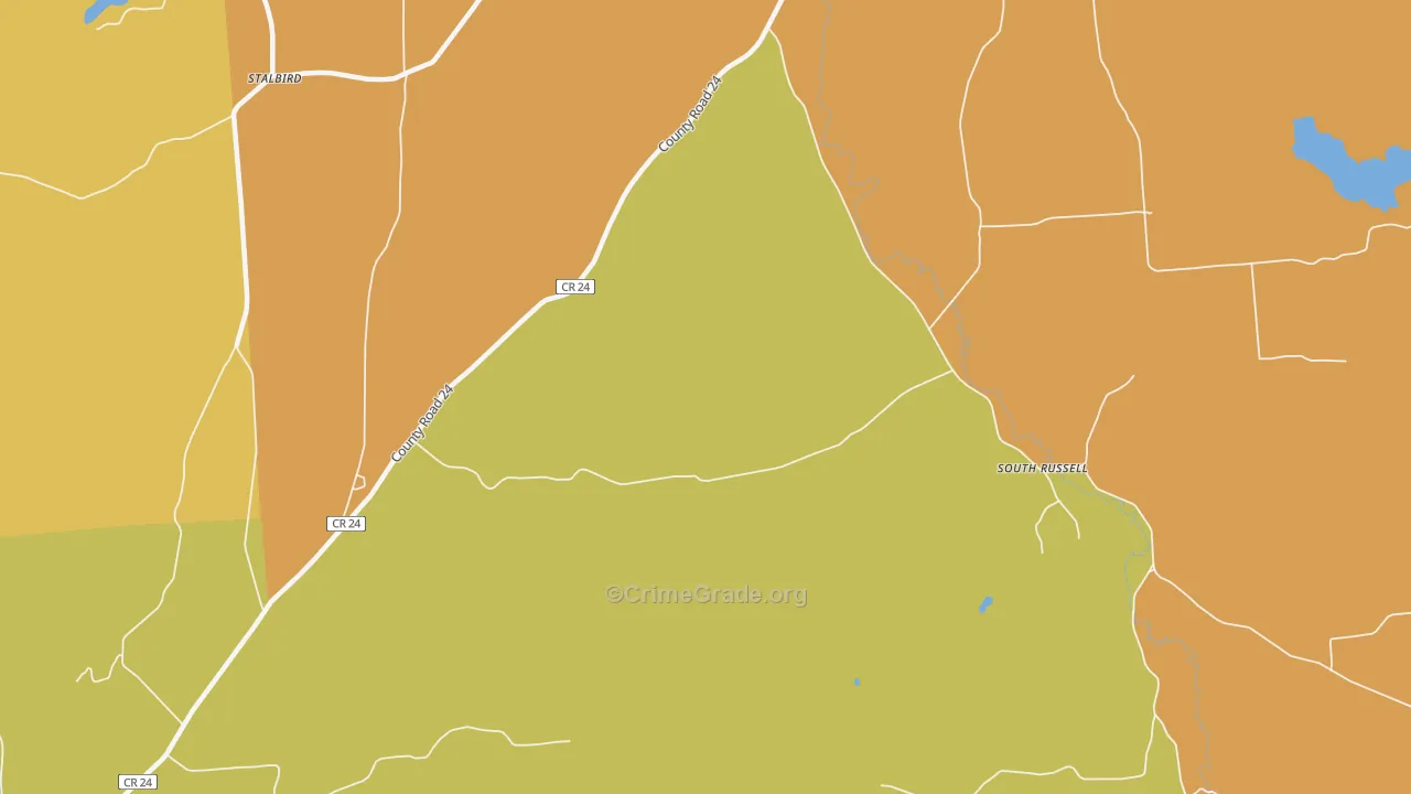 South Russell, NY Map of Robbery Rates