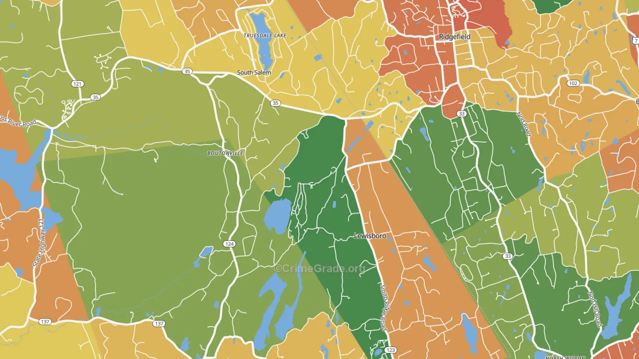 South Salem, NY Map of Robbery Rates