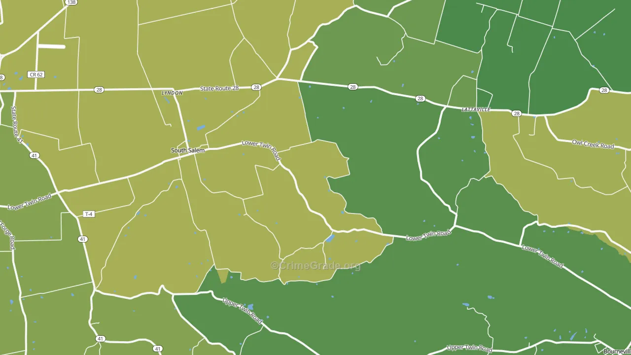 South Salem, OH Map of Robbery Rates