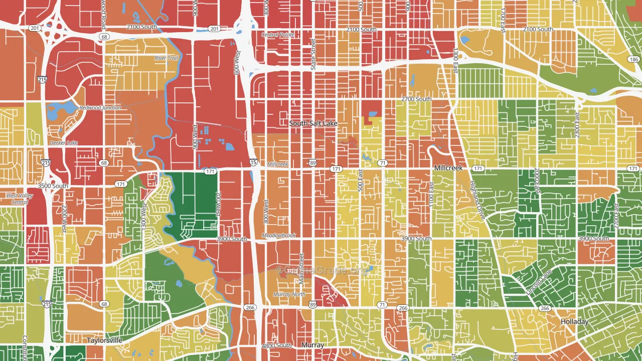 South Salt Lake, UT Map of Robbery Rates