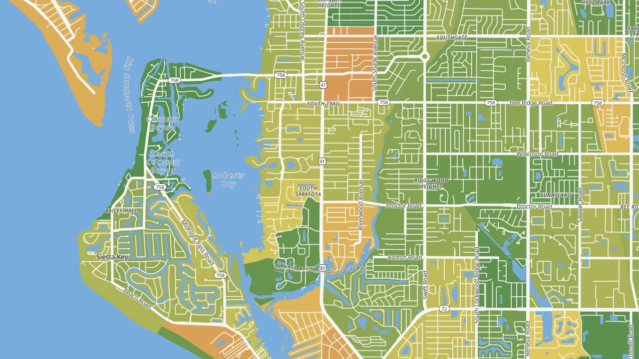 South Sarasota, FL Map of Robbery Rates