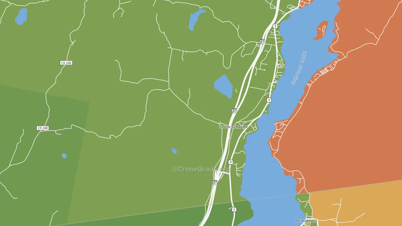 South Schroon, NY Map of Robbery Rates