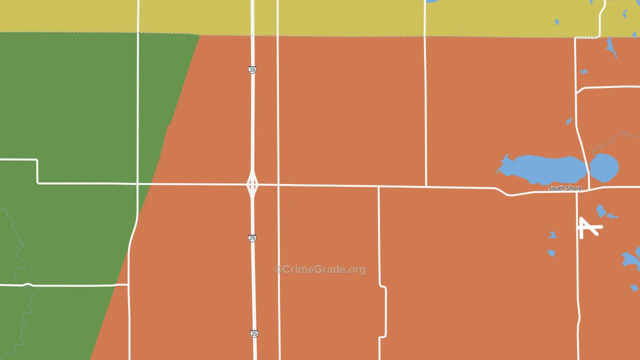 South Shore, SD Map of Robbery Rates