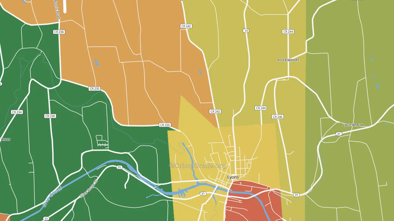 South Sodus, NY Map of Robbery Rates