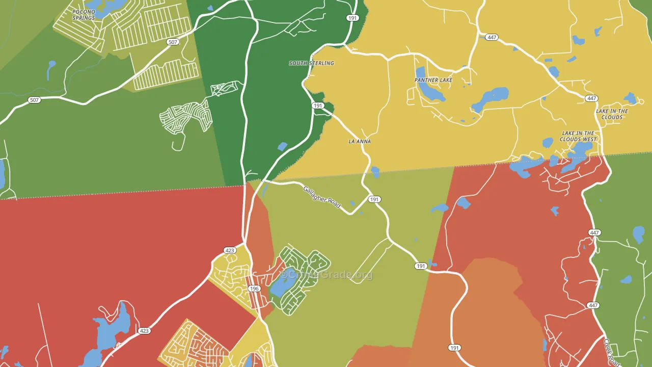 South Sterling, PA Map of Robbery Rates