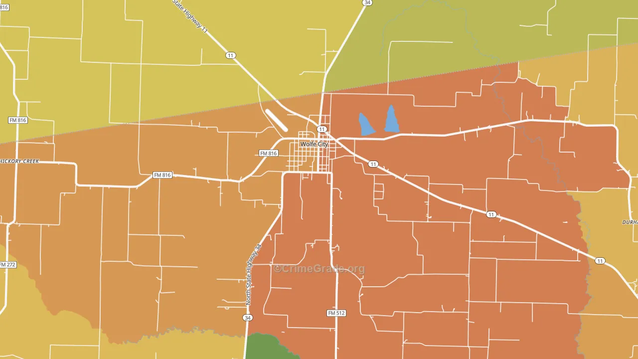 South Sulphur, TX Map of Robbery Rates