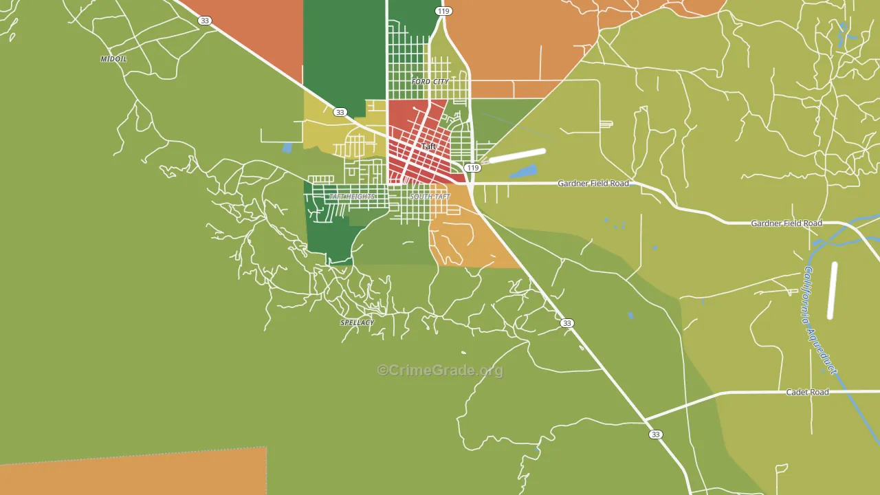 South Taft, CA Map of Robbery Rates