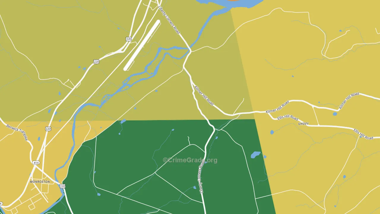 South Towanda, PA Map of Robbery Rates