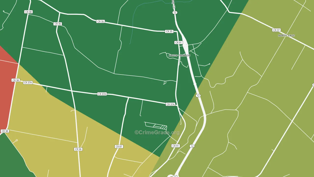 South Trenton, NY Map of Robbery Rates