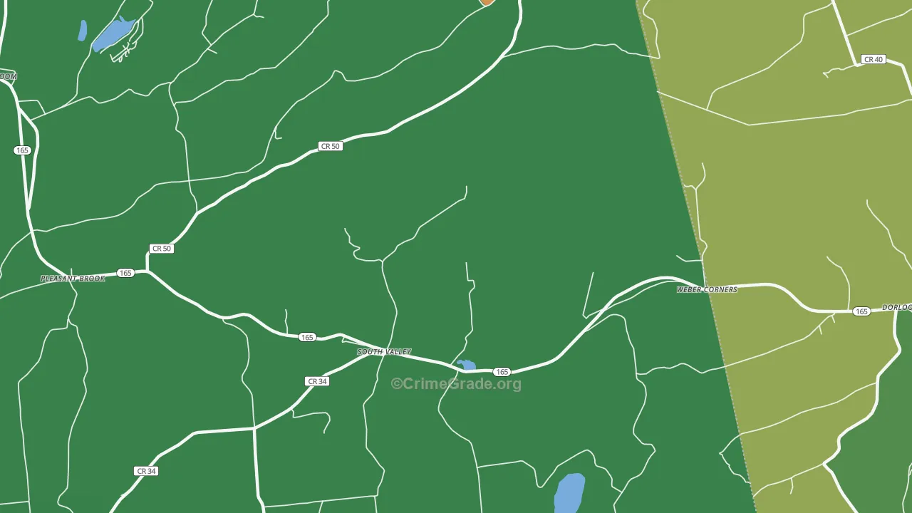 South Valley, NY Map of Robbery Rates
