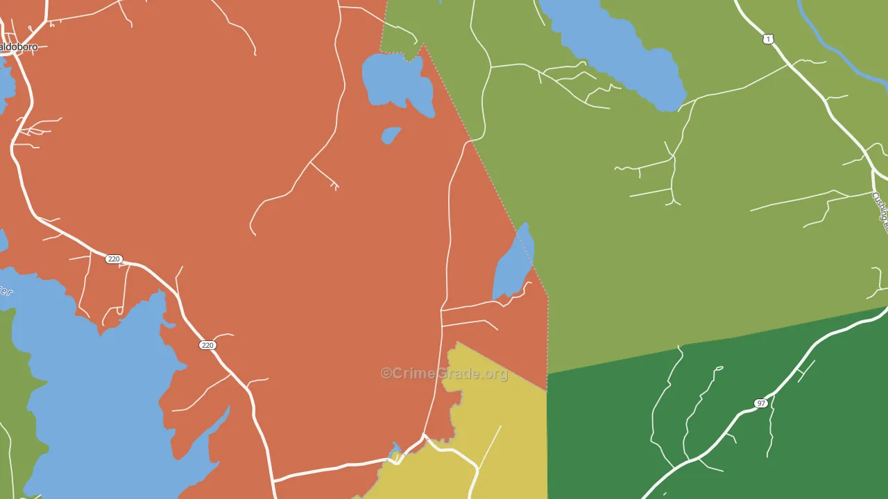 South Waldoboro, ME Map of Robbery Rates