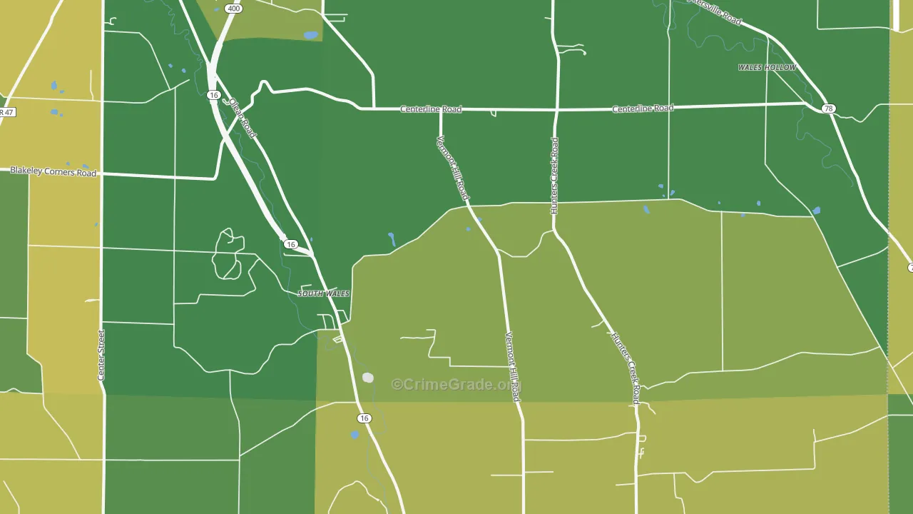 South Wales, NY Map of Robbery Rates