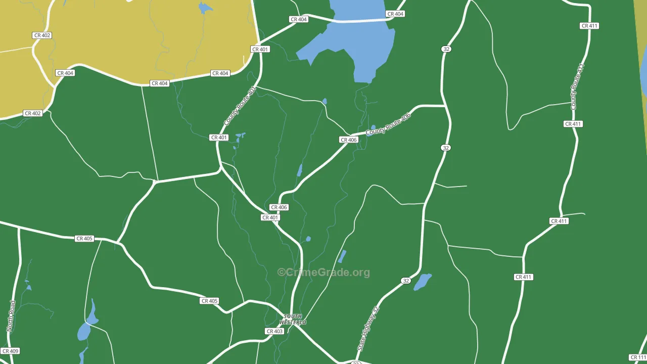 South Westerlo, NY Map of Robbery Rates