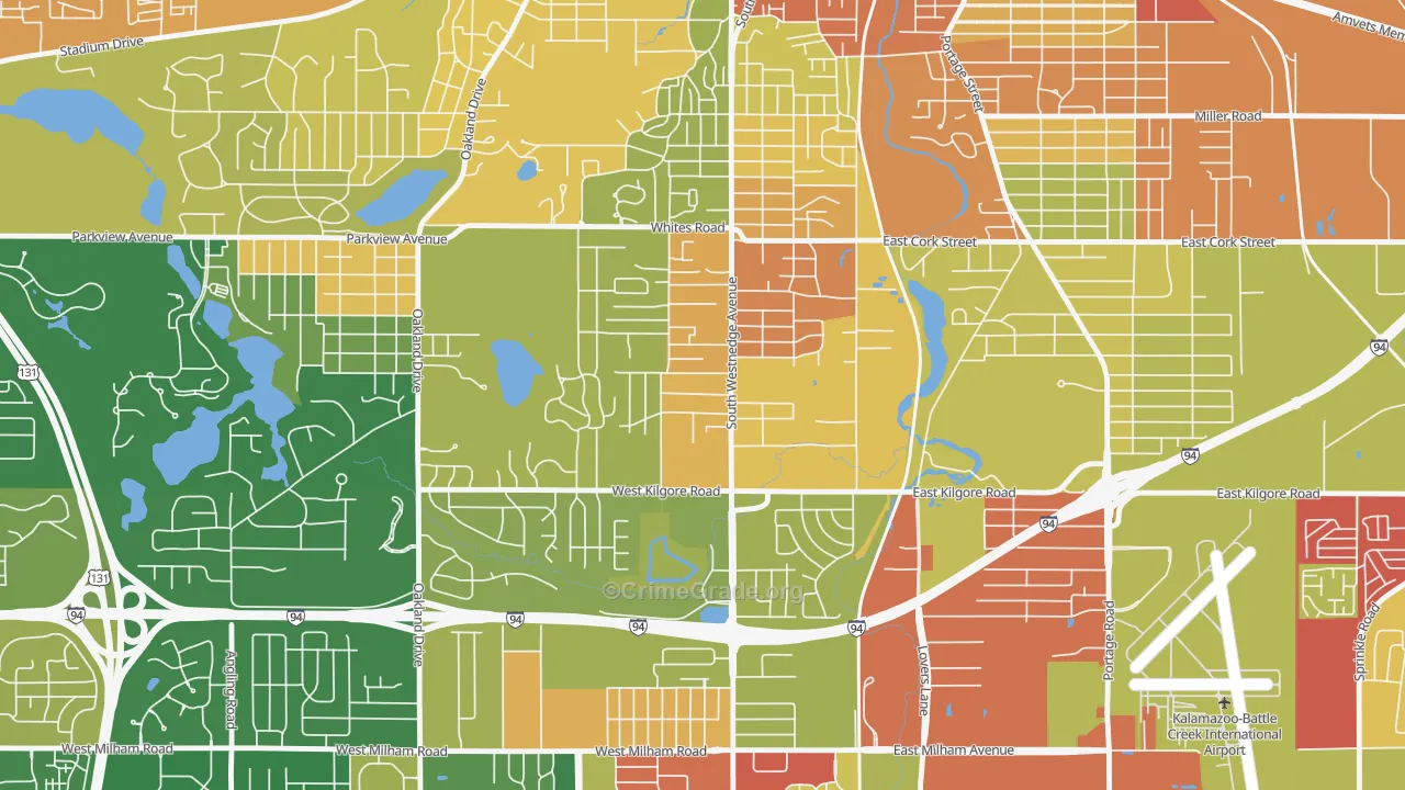 South Westnedge, Kalamazoo, MI Map of Robbery Rates