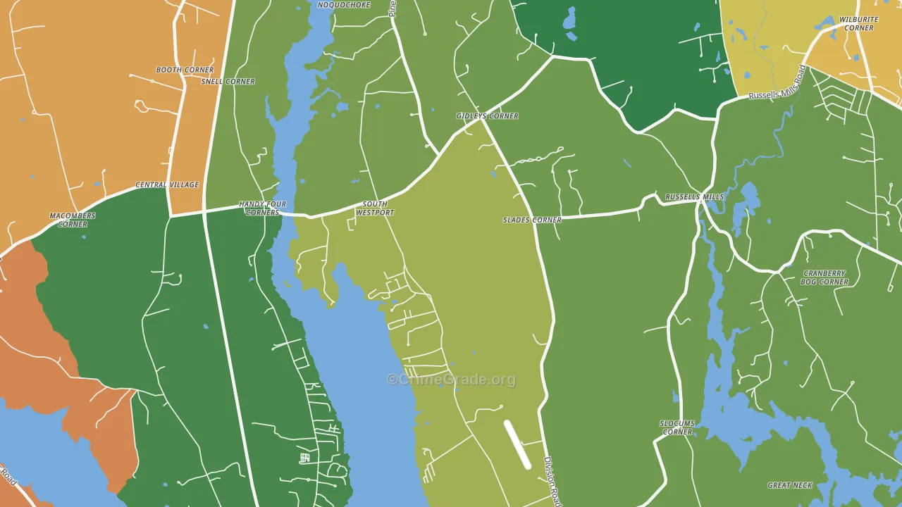 South Westport, MA Map of Robbery Rates