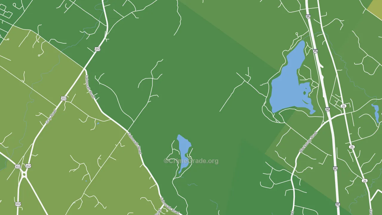 South Windham, ME Map of Robbery Rates