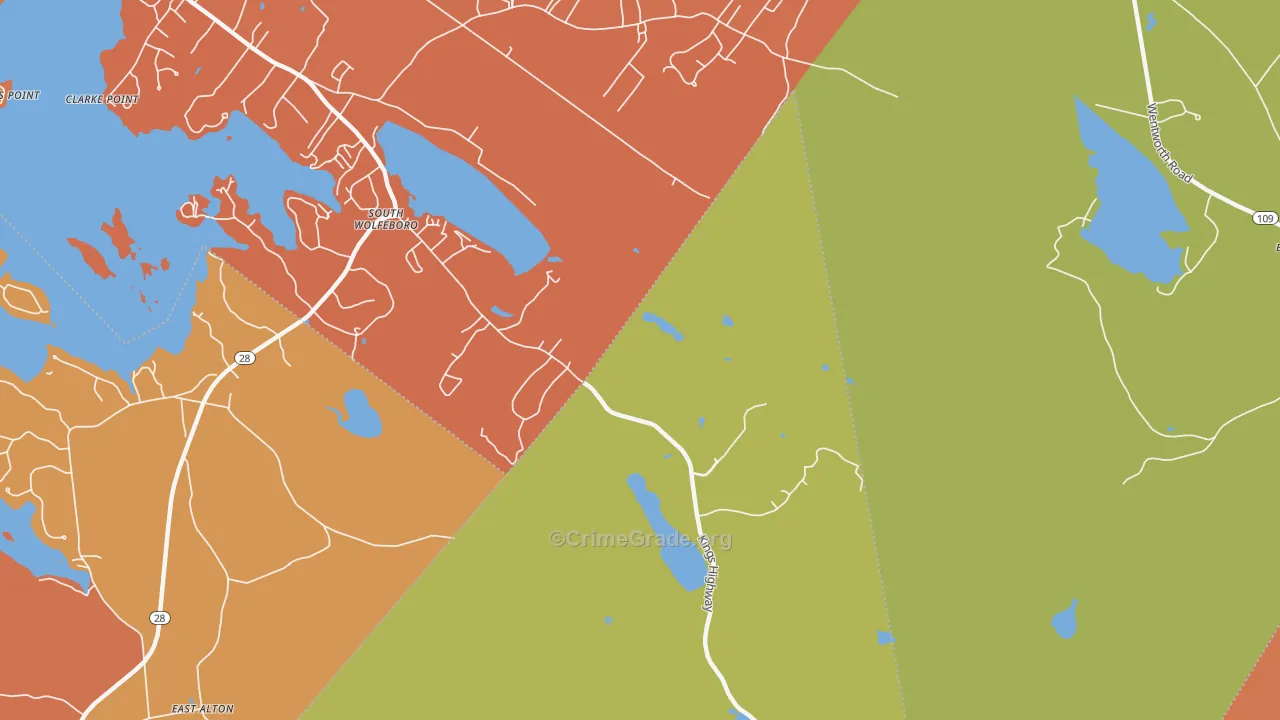 South Wolfeboro, NH Map of Robbery Rates