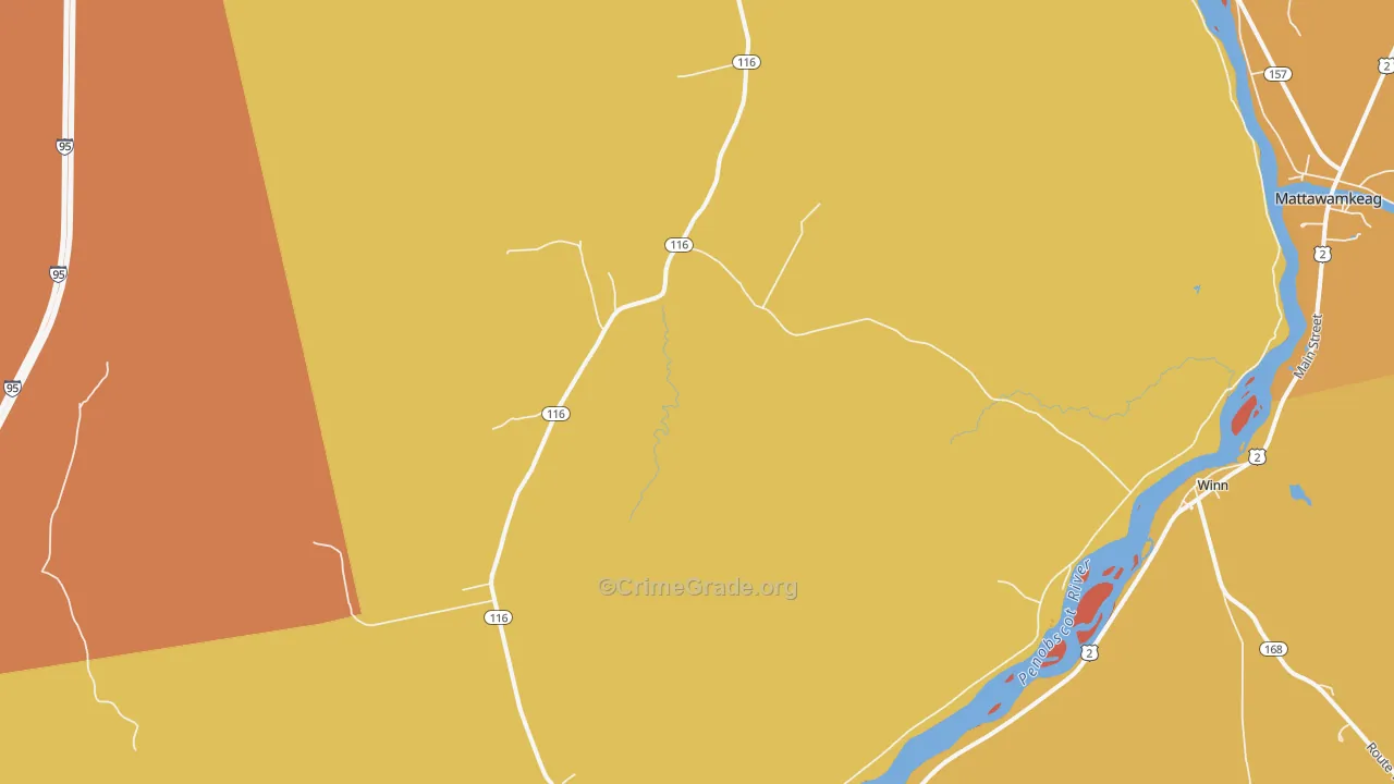 South Woodville, ME Map of Robbery Rates