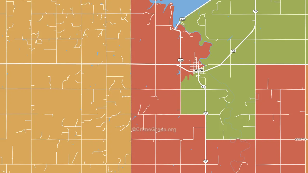 Southard, OK Map of Robbery Rates