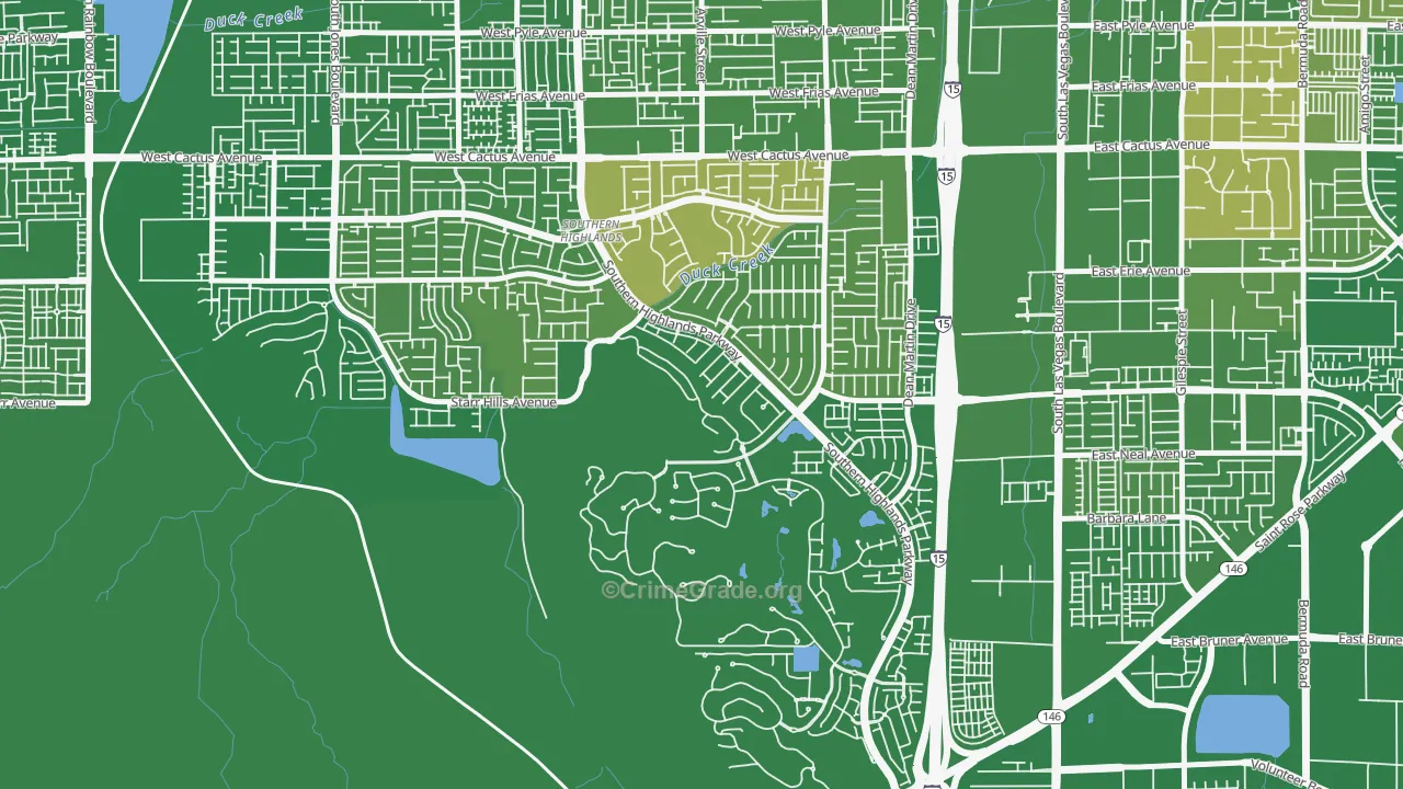 Southern Highlands, Enterprise, NV Map of Robbery Rates