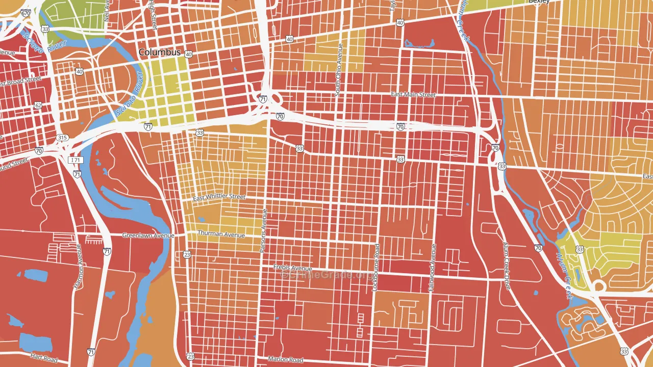Southern Orchards, Columbus, OH Map of Robbery Rates
