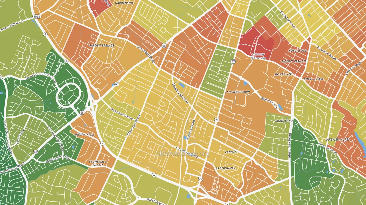 Southland Deerfield Open Gates, Lexington, KY Map of Robbery Rates