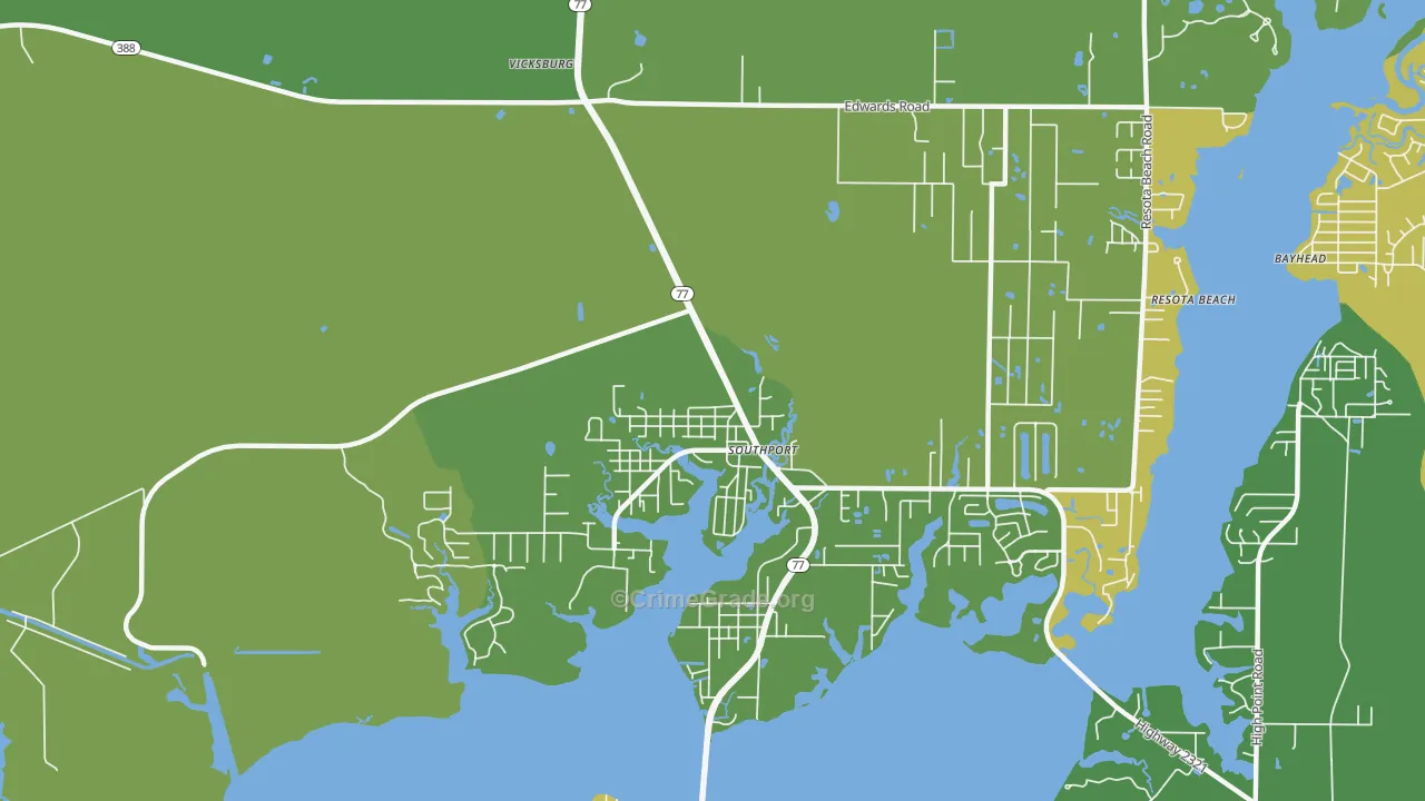 Southport, FL Map of Robbery Rates