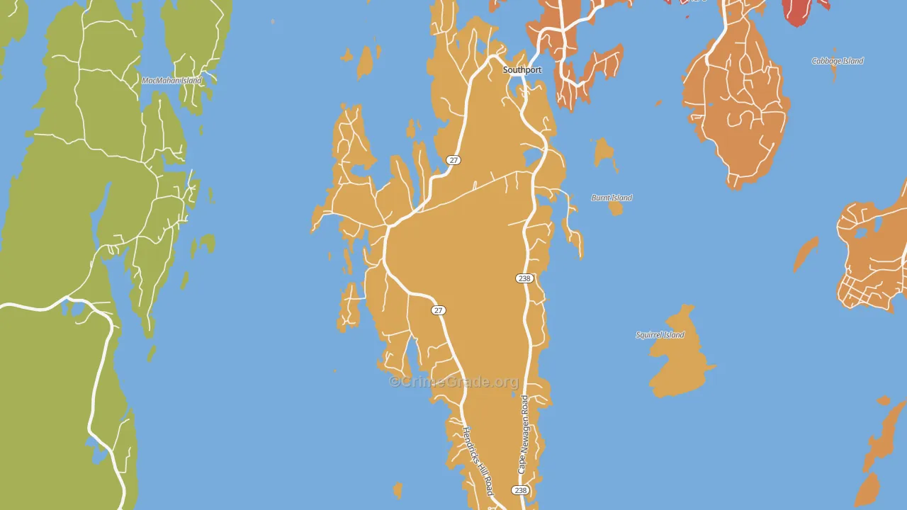Southport, ME Map of Robbery Rates