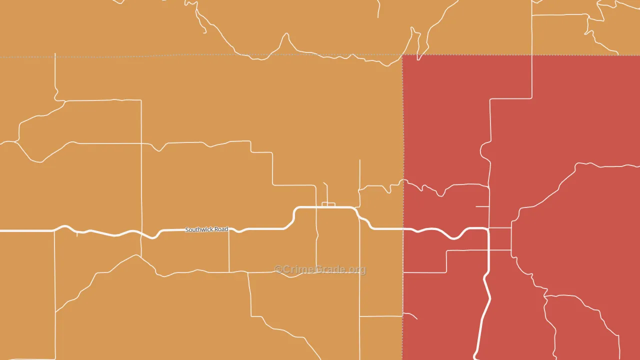 Southwick, ID Map of Robbery Rates