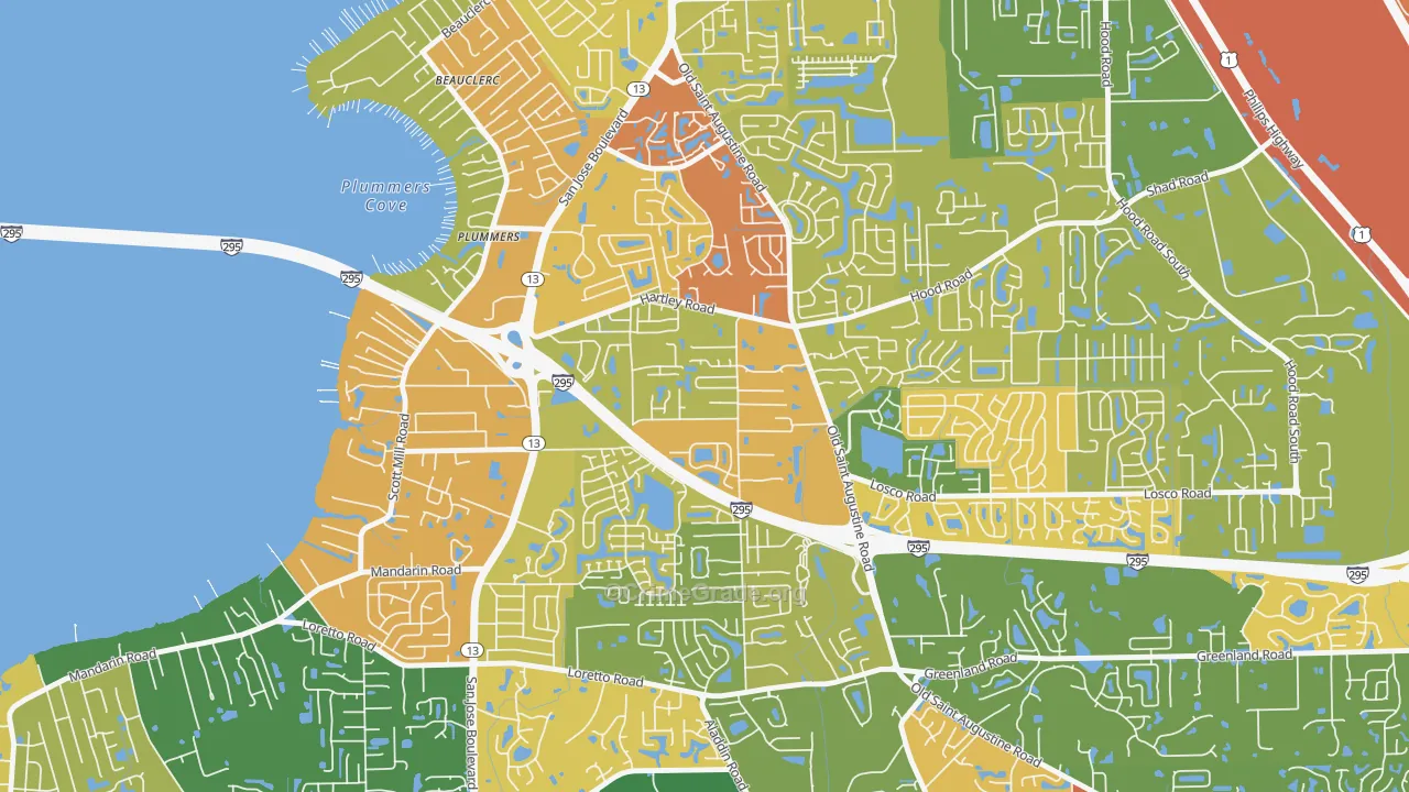 Southwood, Jacksonville, FL Map of Robbery Rates