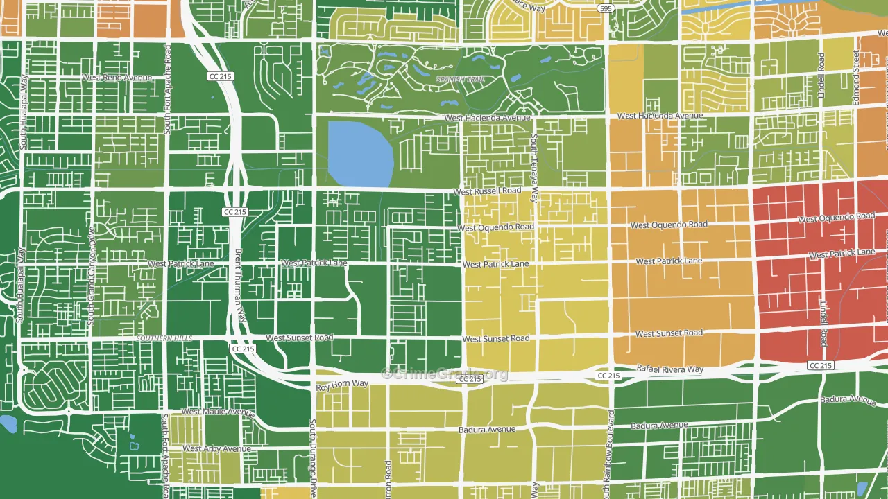 Sovana, Spring Valley, NV Map of Robbery Rates