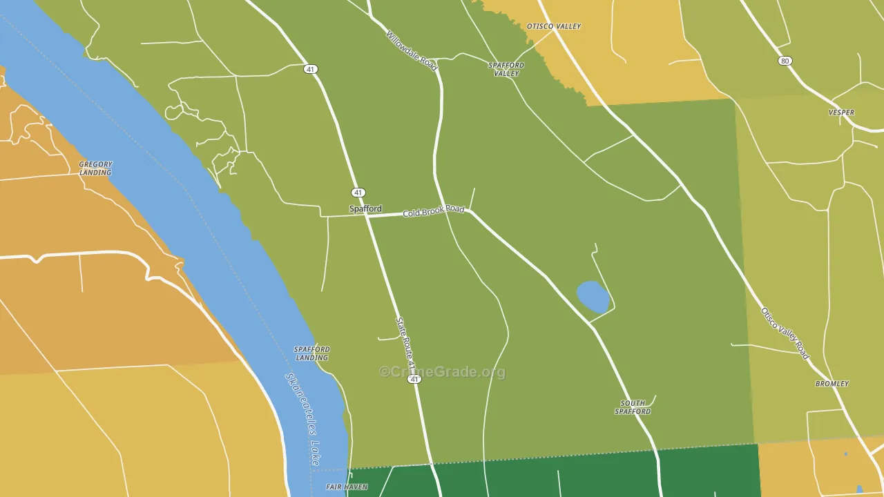 Spafford, NY Map of Robbery Rates