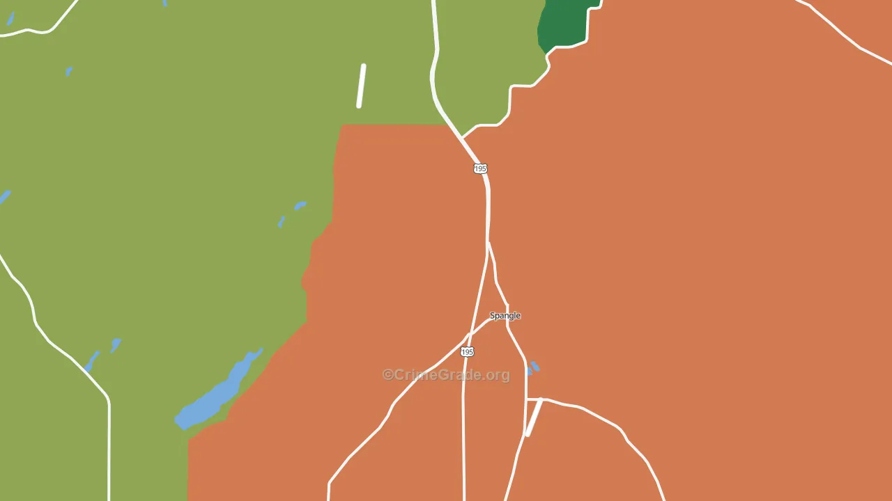 Spangle, WA Map of Robbery Rates