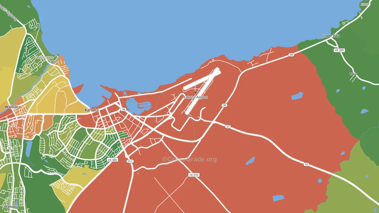 Spanish B Village, HI Map of Robbery Rates