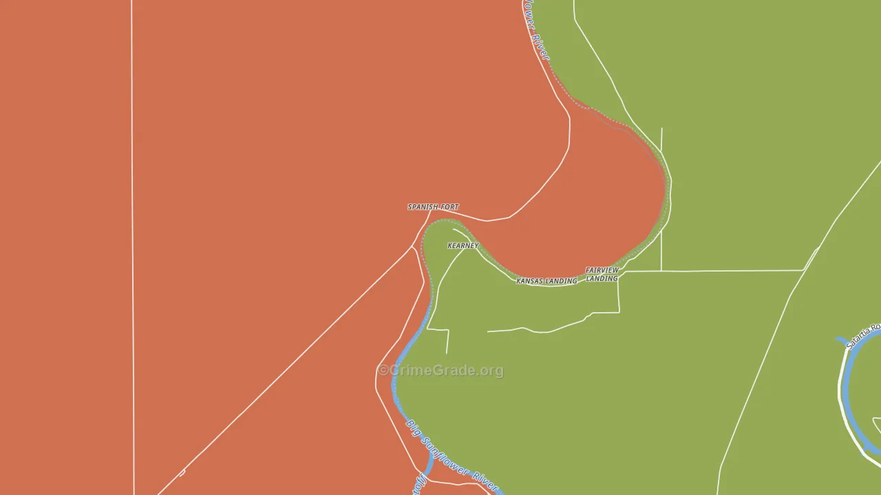 Spanish Fort, MS Map of Robbery Rates