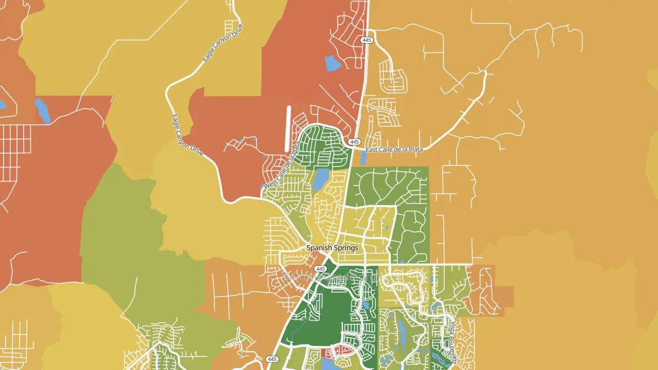 Spanish Springs, NV Map of Robbery Rates