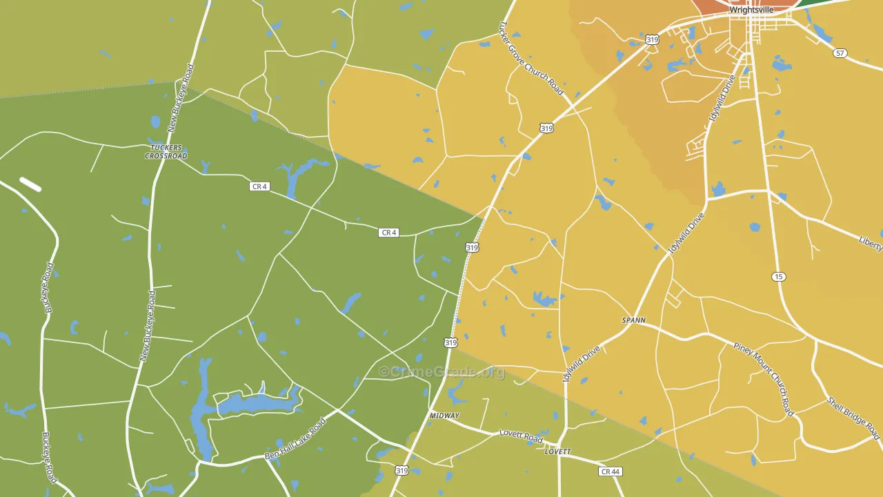 Spann, GA Map of Robbery Rates