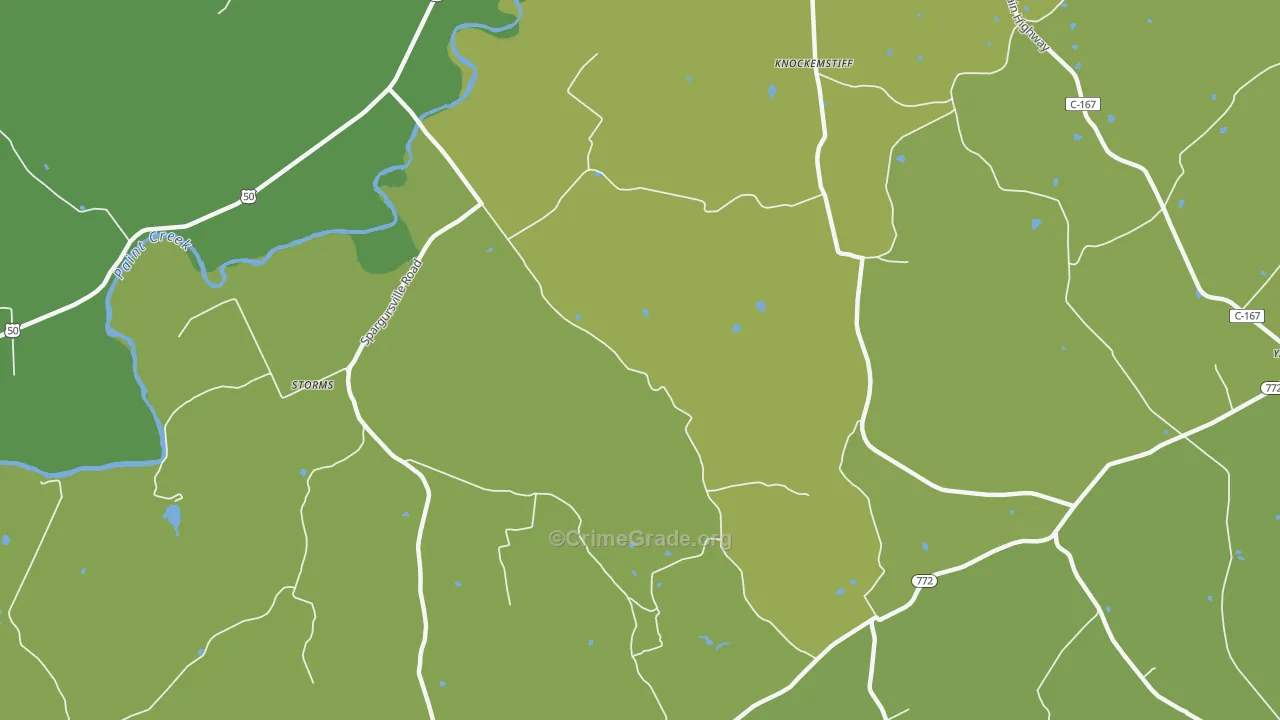 Spargursville, OH Map of Robbery Rates