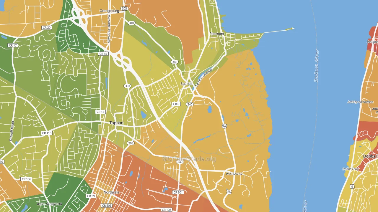 Sparkill, NY Map of Robbery Rates