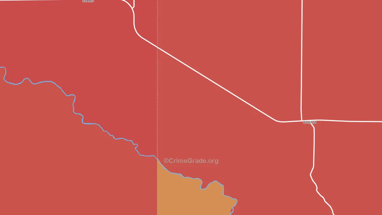Sparks, NE Map of Robbery Rates