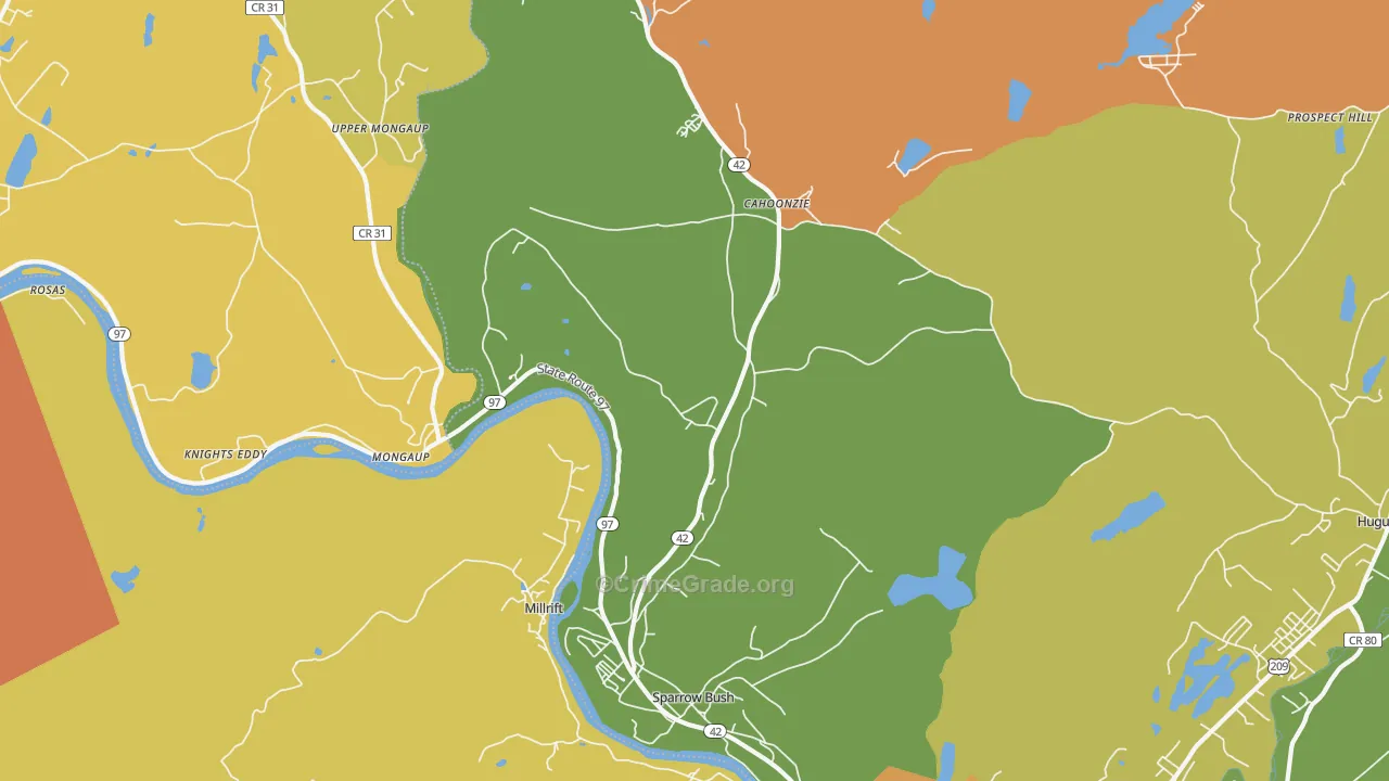Sparrow Bush, NY Map of Robbery Rates