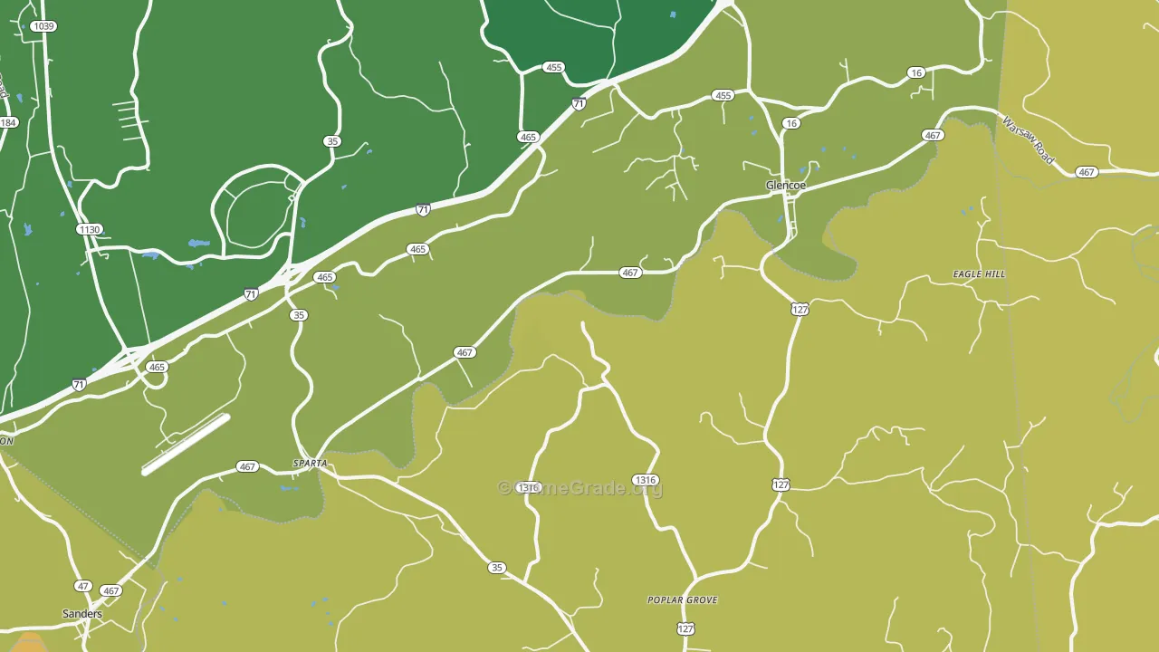 Sparta, KY Map of Robbery Rates