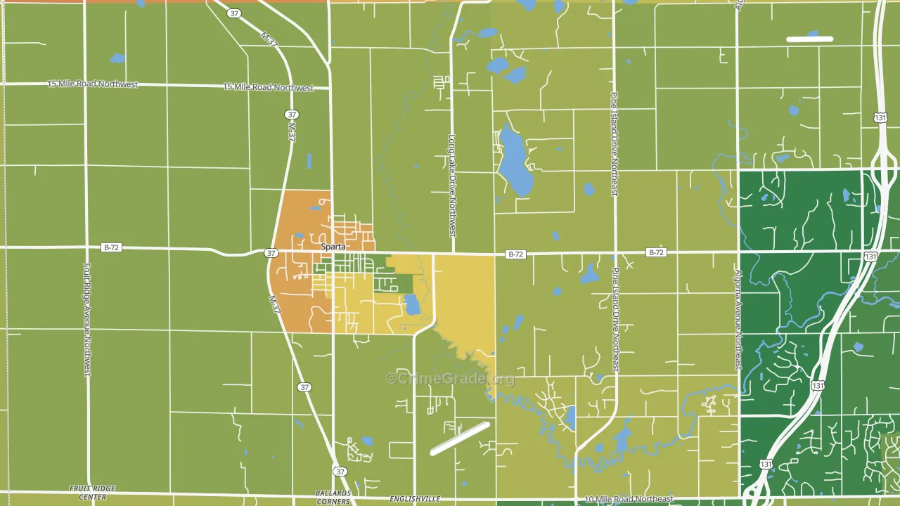 Sparta, MI Map of Robbery Rates