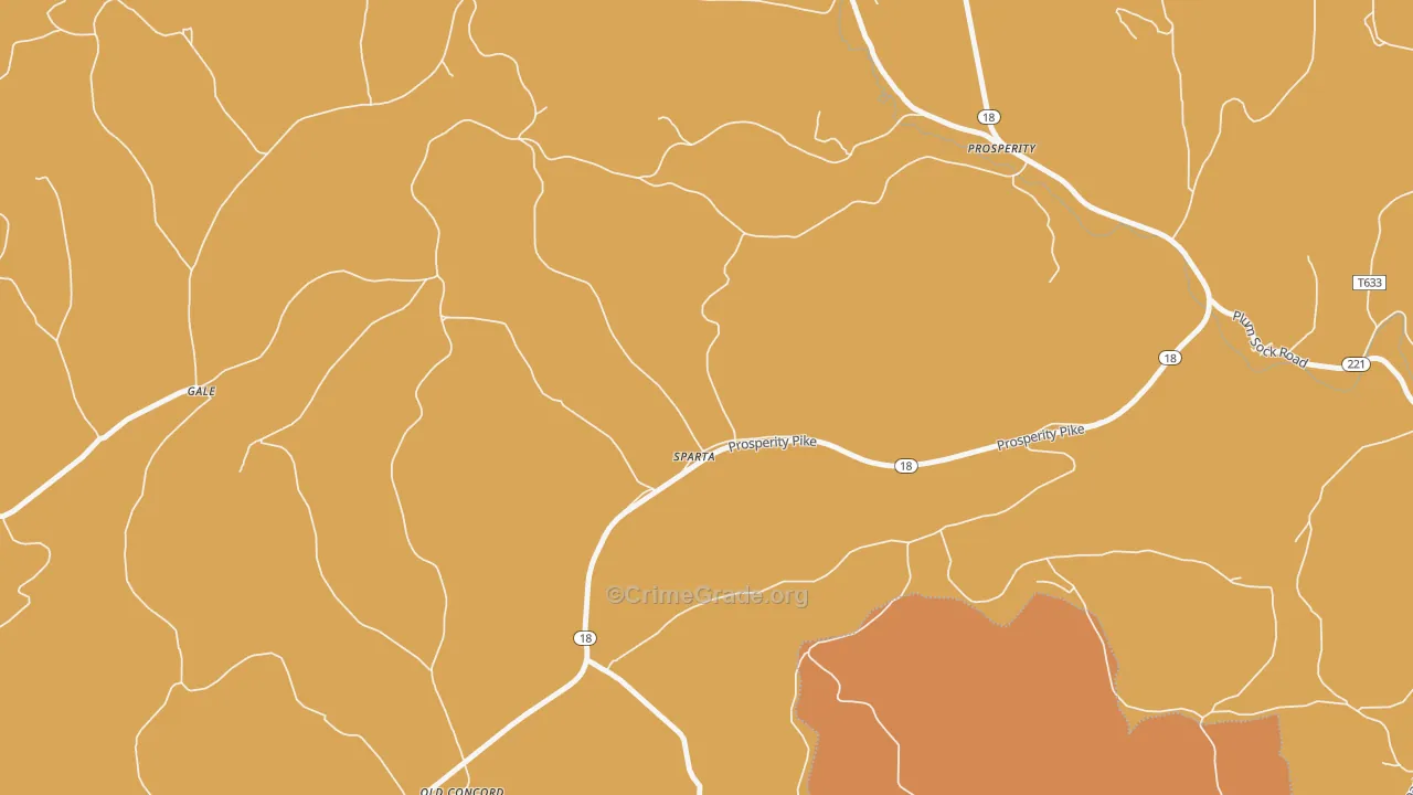Sparta, PA Map of Robbery Rates