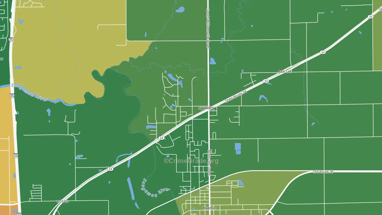 Spaulding, IL Map of Robbery Rates